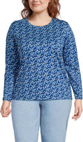 Lands' End Women's Relaxed Supima Cotton Long Sleeve Crew (Style SRVW)