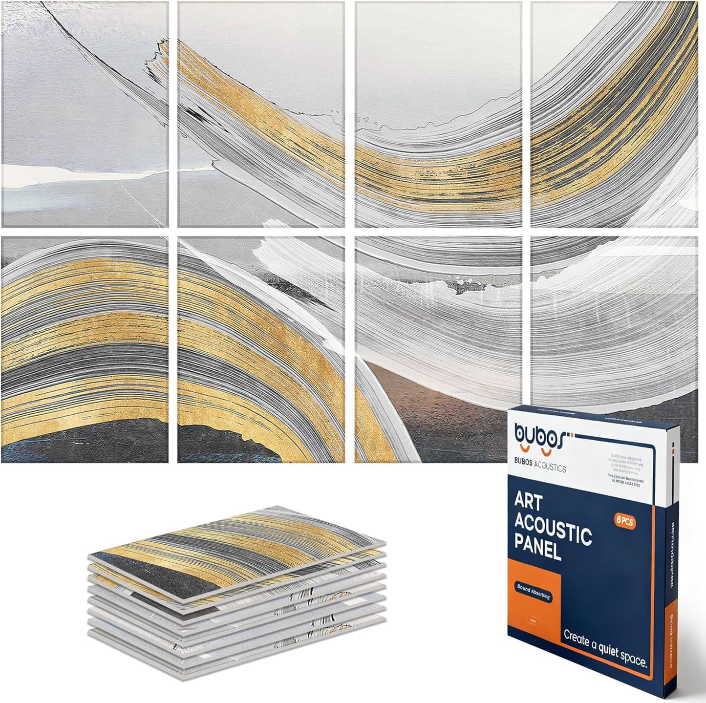 BUBOS 8 Pack Art Acoustic Panels for Soundproofing Walls
