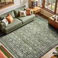 Lofus 6x9 Area Rug Green Washable Boho Rug - Soft, Non-Slip