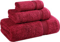 Egyptian Cotton 3-Piece Towel Set Burgundy - Quick Dry Comfort