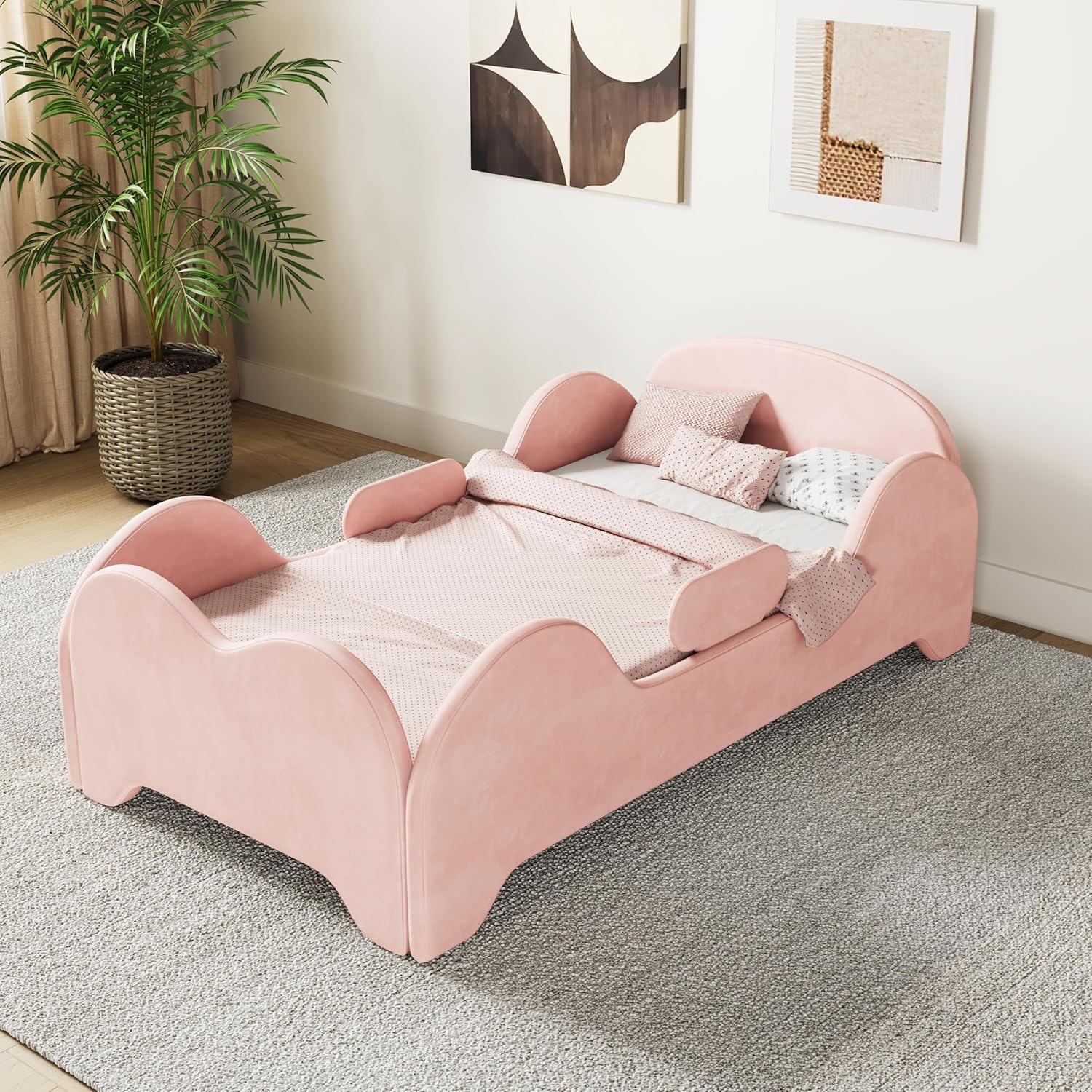 Toddler Floor Bed with Extra Safety Broad for Kids Comfort
