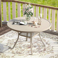 VICLLAX 47.2in Outdoor Round Patio Table for Lawn Garden