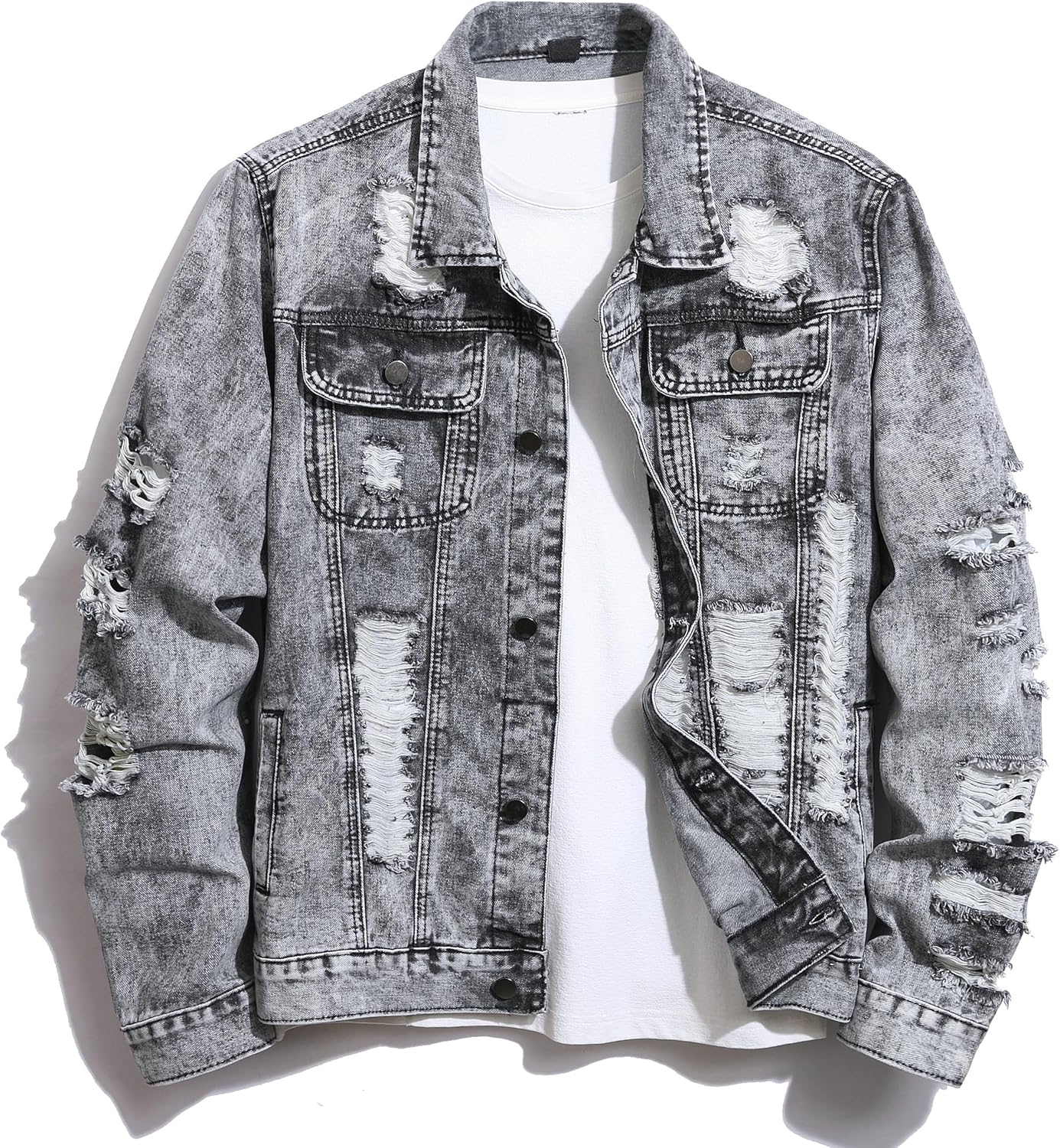 Men's Stretch Slim Fit Jean Jacket for Stylish Outdoor Wear