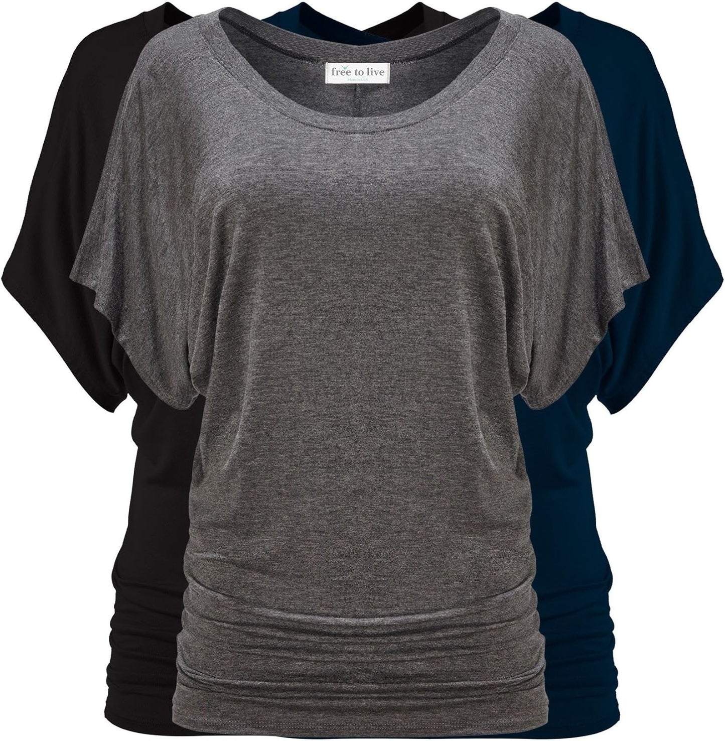 Versatile Dolman Sleeve Tunic Tops for Women - 3 Pack Collection