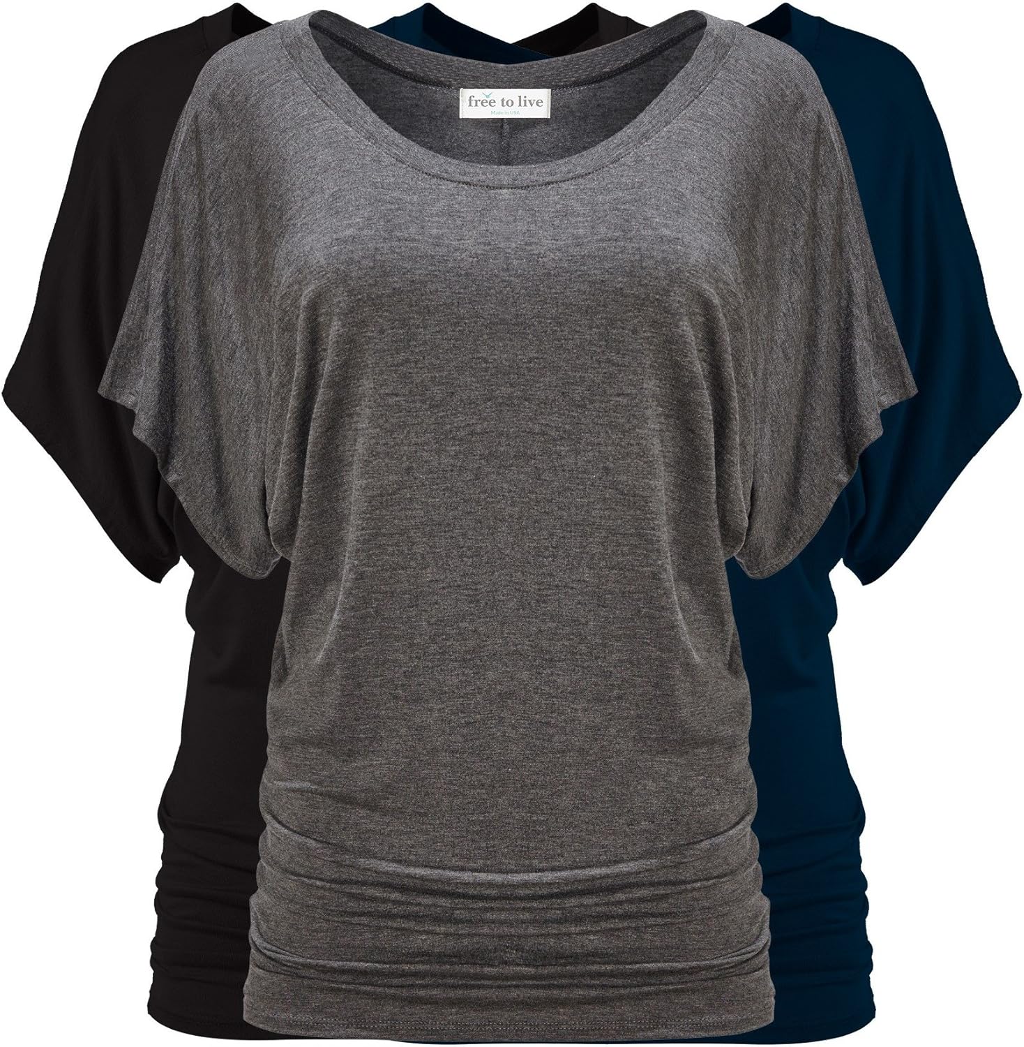 Versatile Dolman Sleeve Tunic Tops for Women - 3 Pack Collection