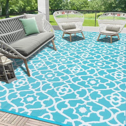 HEBE Outdoor Rug Waterproof 8x10 for Camping and Patio Use