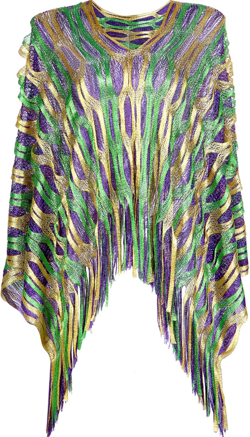Festive Mardi Gras Poncho - Masquerade Party Chic