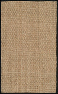 Natural Fiber Basketweave Area Rug 2ft 6in x 4ft - Seagrass & Black