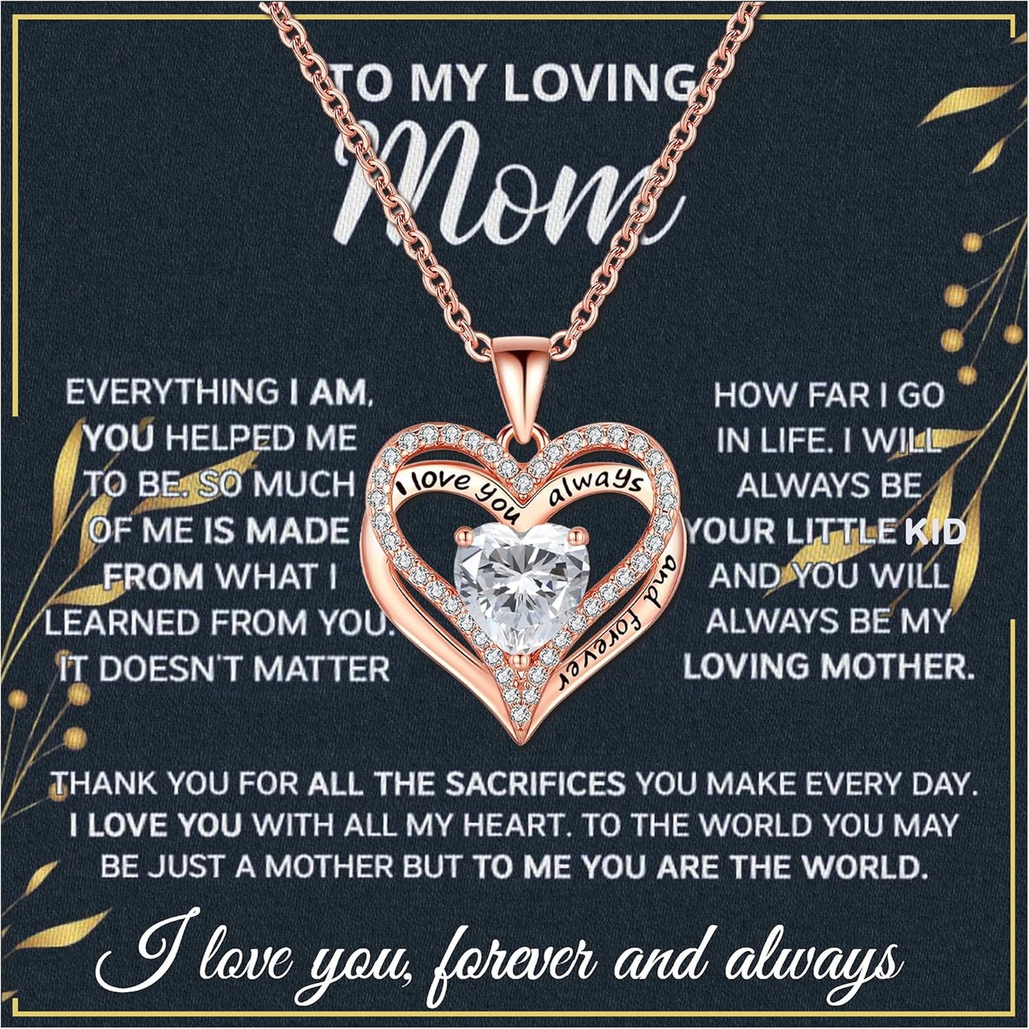 Mom Necklace for Women - Heartfelt Gifts for Mom from Son Daughter