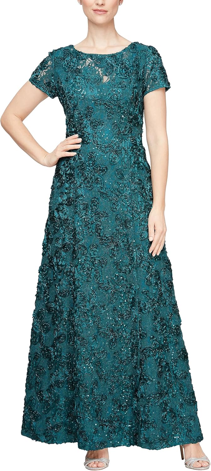 Elegant Long Rosette Mother of The Bride Dress for All Sizes
