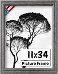 Barnwood Gray 11x34 Picture Frame.75 in Wide - Rustic Solid Wood