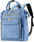 Knitting Bag Backpack Yarn Organizer Quilted Blue - Large 30L
