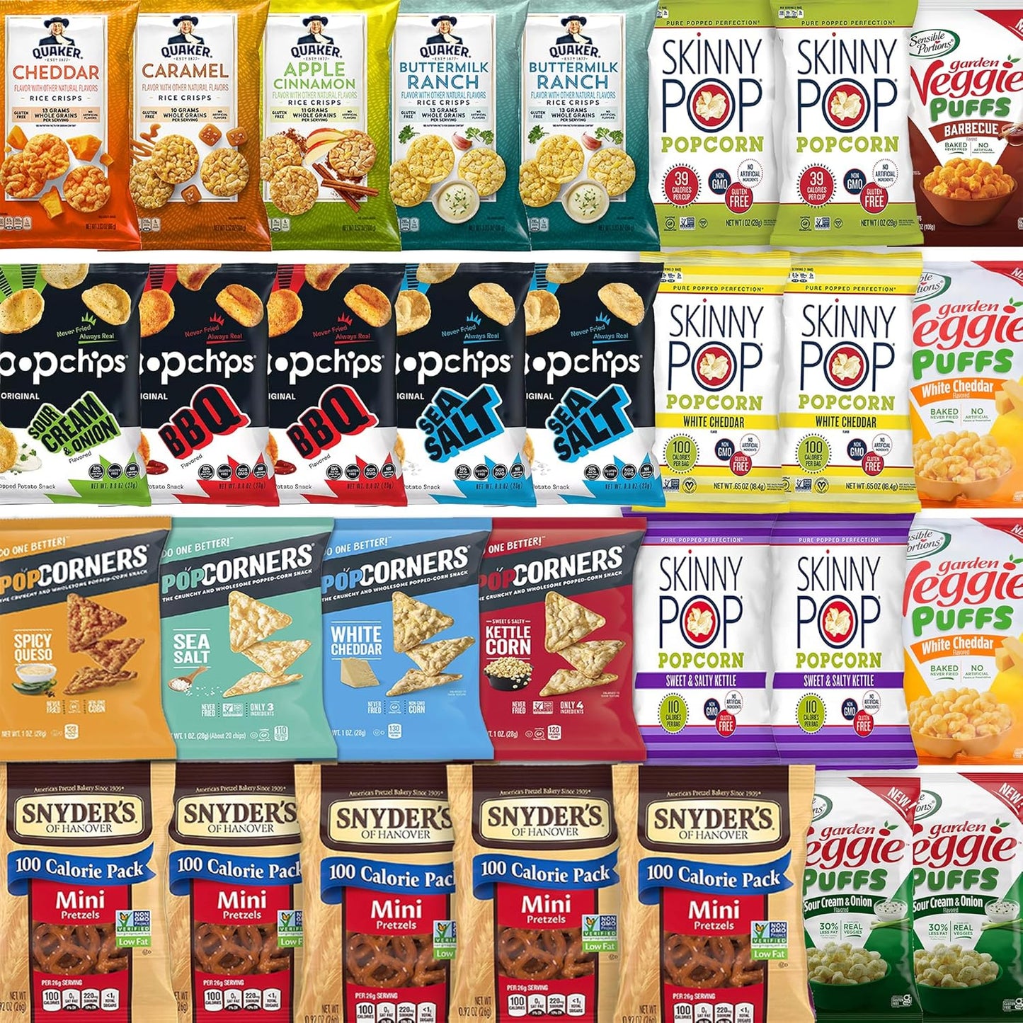 Healthy Snacks Variety Pack with Chips, Popcorn & Crisps