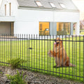 Metal Garden Fence with Gate for Dogs, 42 in H x 11.5 ft L