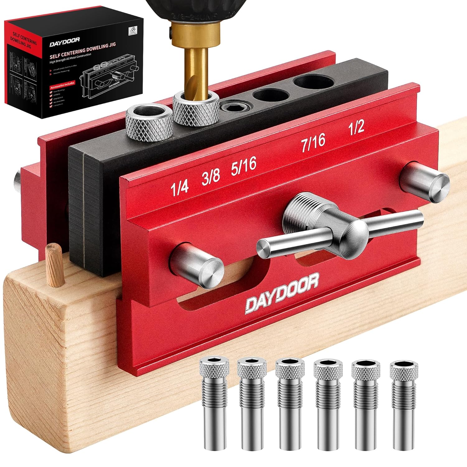 DAYDOOR Self Centering Doweling Jig for Accurate Woodworking