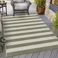 OJIA Striped Outdoor Area Rug 4ftx6ft for Indoor and Outdoor Use
