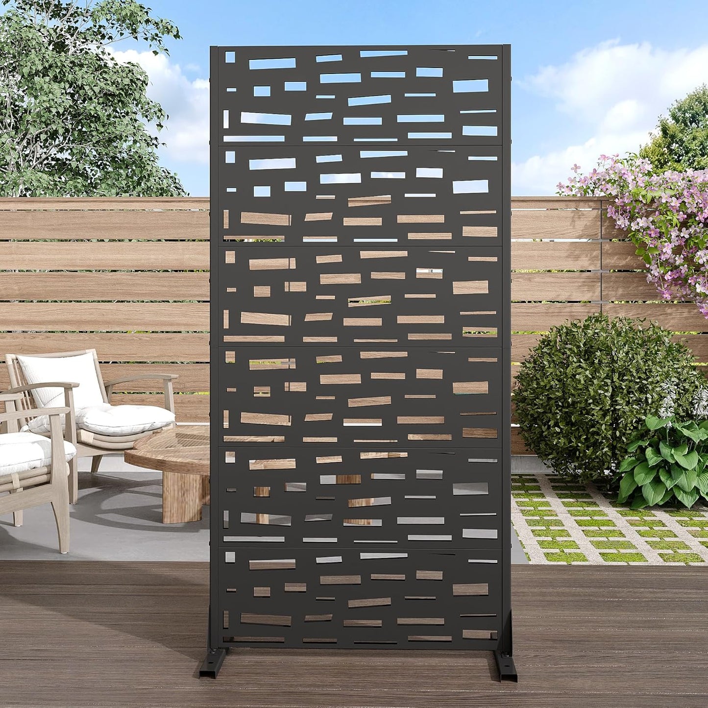Casaphoria 72in H x 35in W Metal Outdoor Privacy Screen for Gardens