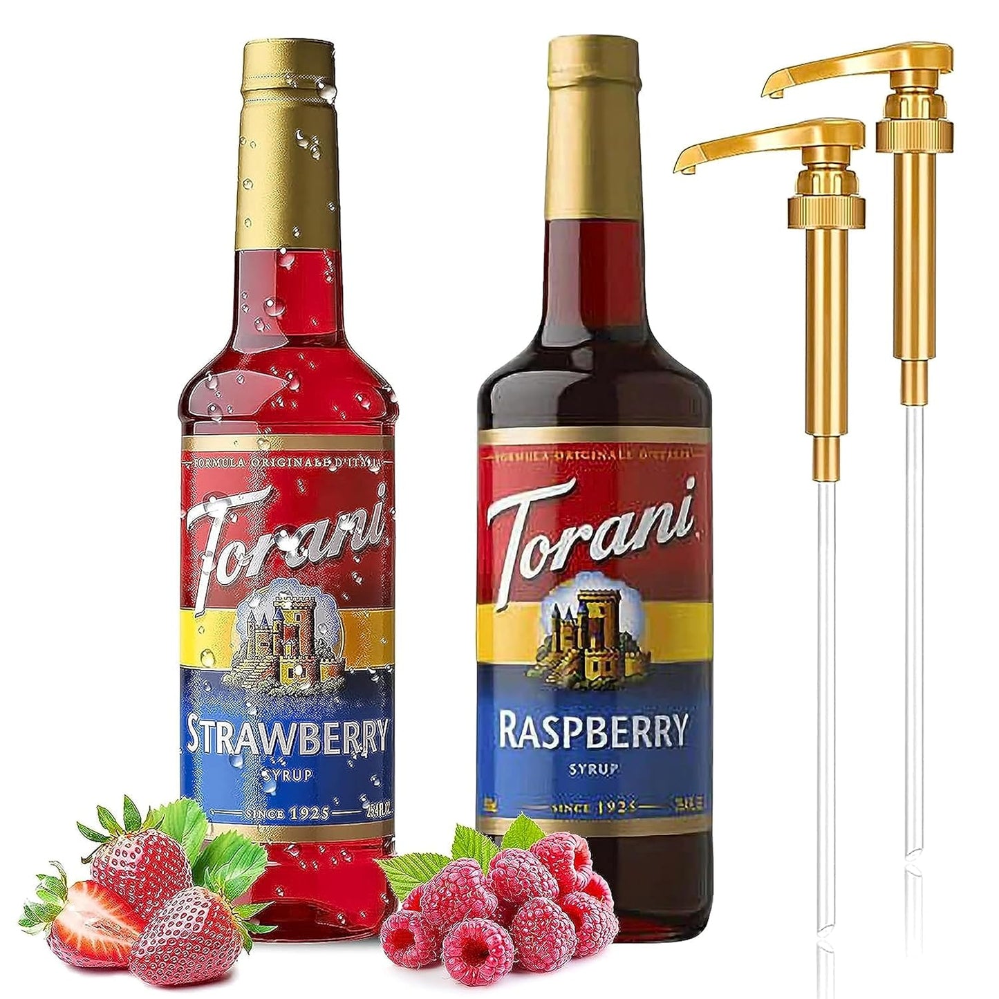 Coffee Syrup Variety Pack with Raspberry and Strawberry Flavors