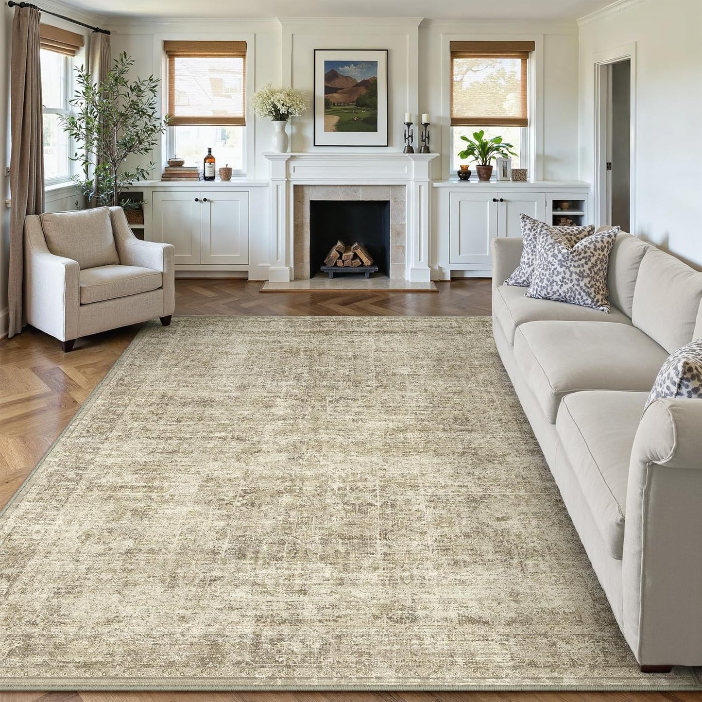 8x10 Washable Area Rug for Vintage Living Room and Bedroom