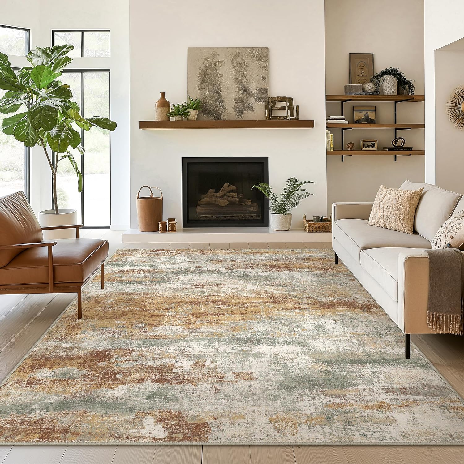 Modern Abstract 8x10 Area Rugs for Living Room and Bedroom