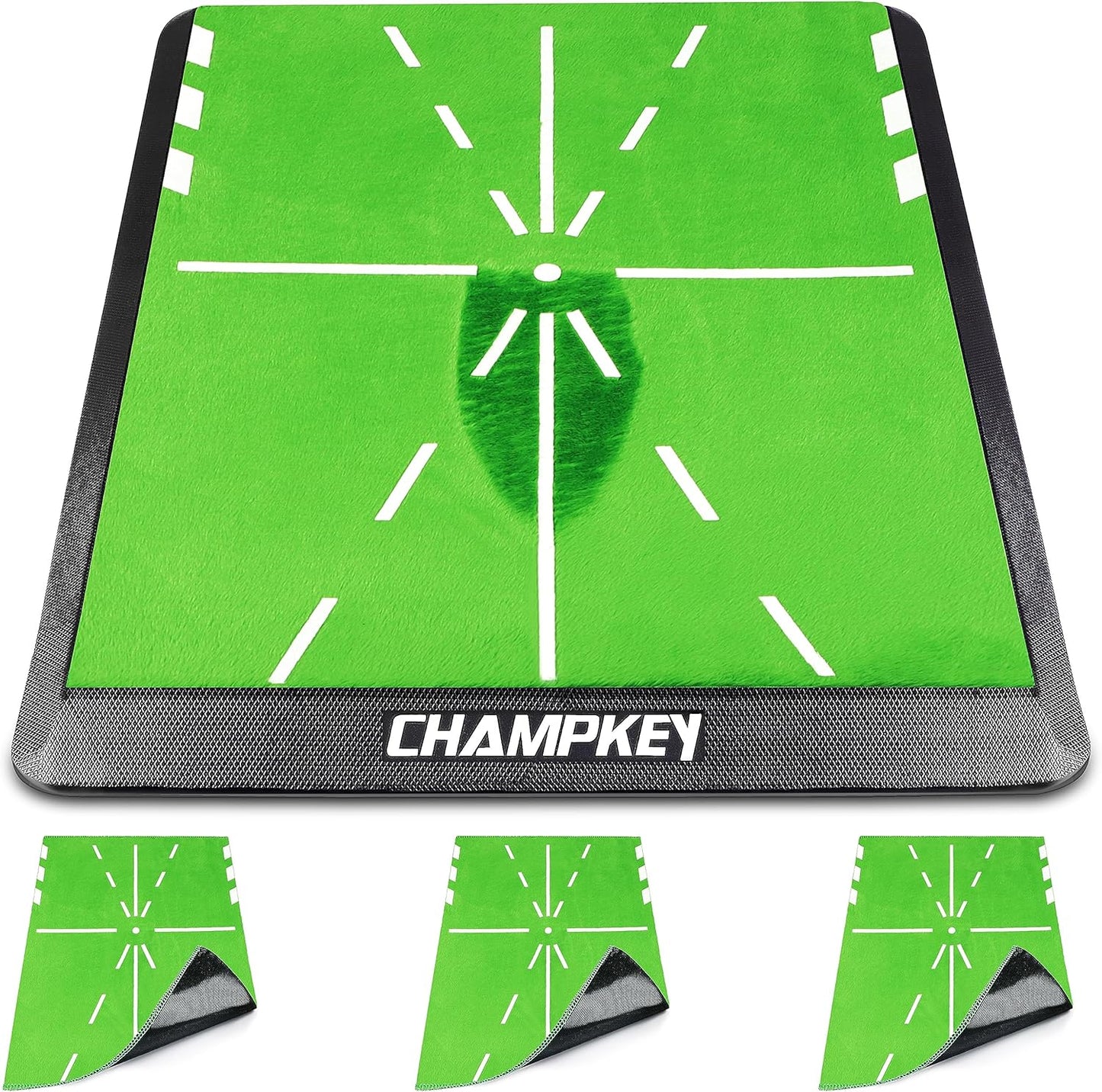 CHAMPKEY Impact Golf Mat 1.0 - 3 Extra Pads - Instant Feedback Practice