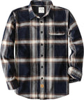 Mens Flannel Shirt Long Sleeve Plaid Button-Down - Warm, Soft Fit not