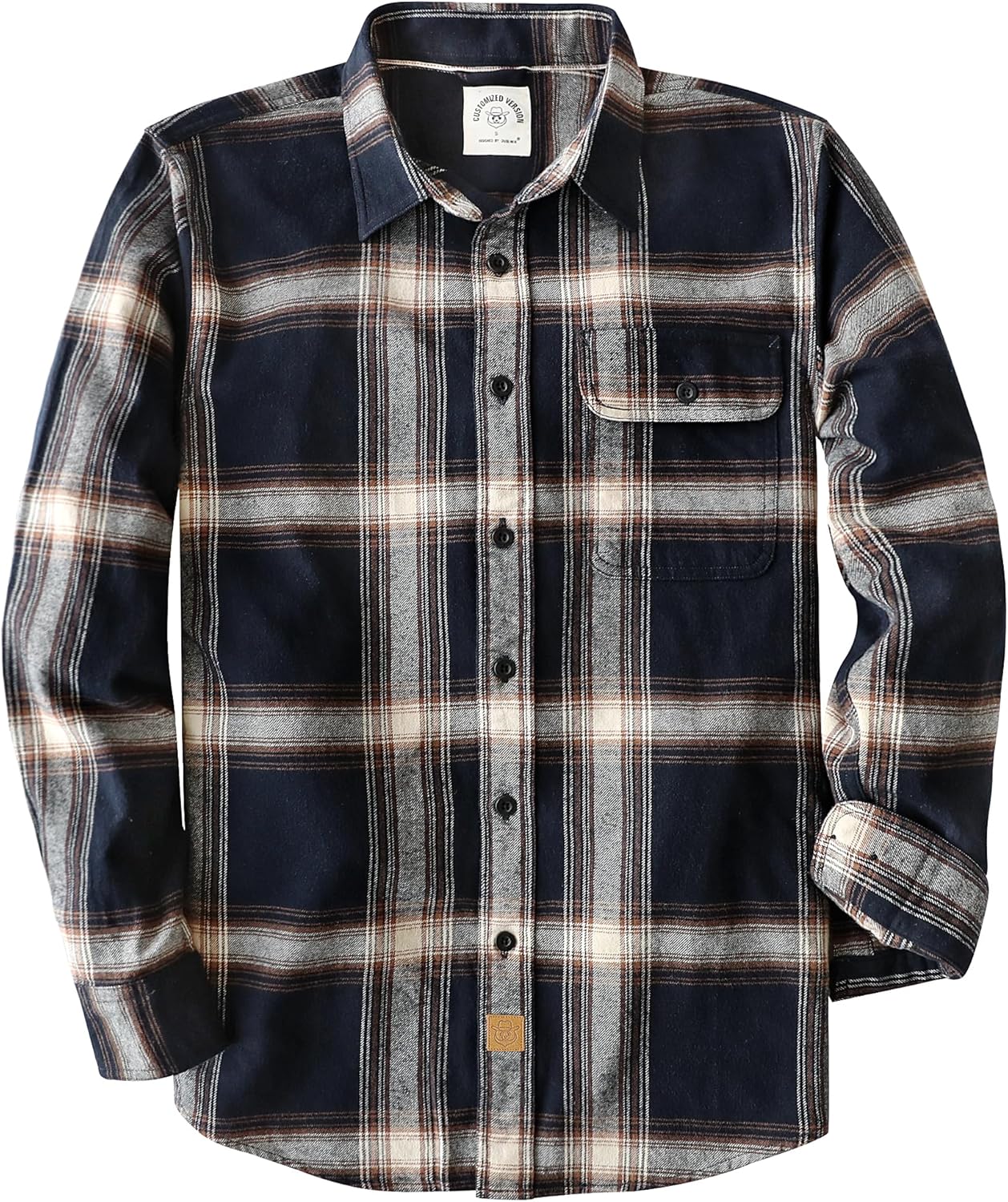 Dubinik Mens Flannel Shirts Long Sleeve Soft Cotton Casual Wear