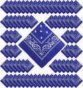 100 Pack Bandanas 21.26 in Blue Paisley - Bulk Party Bandanas
