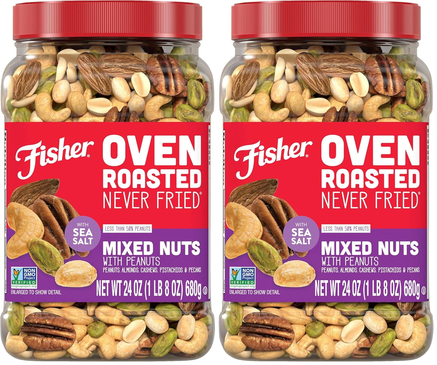Fisher Oven Roasted Never Fried Mixed Nuts - Guilt-Free Snack