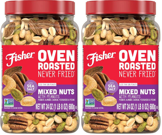 Fisher Oven Roasted Never Fried Mixed Nuts - Guilt-Free Snack
