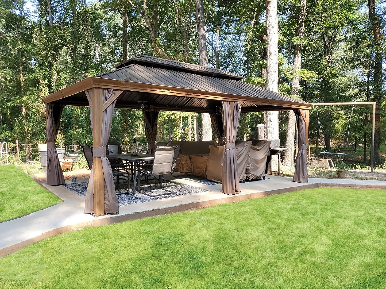 Domi 12ft X 18ft Hardtop Gazebo for Outdoor Living Spaces