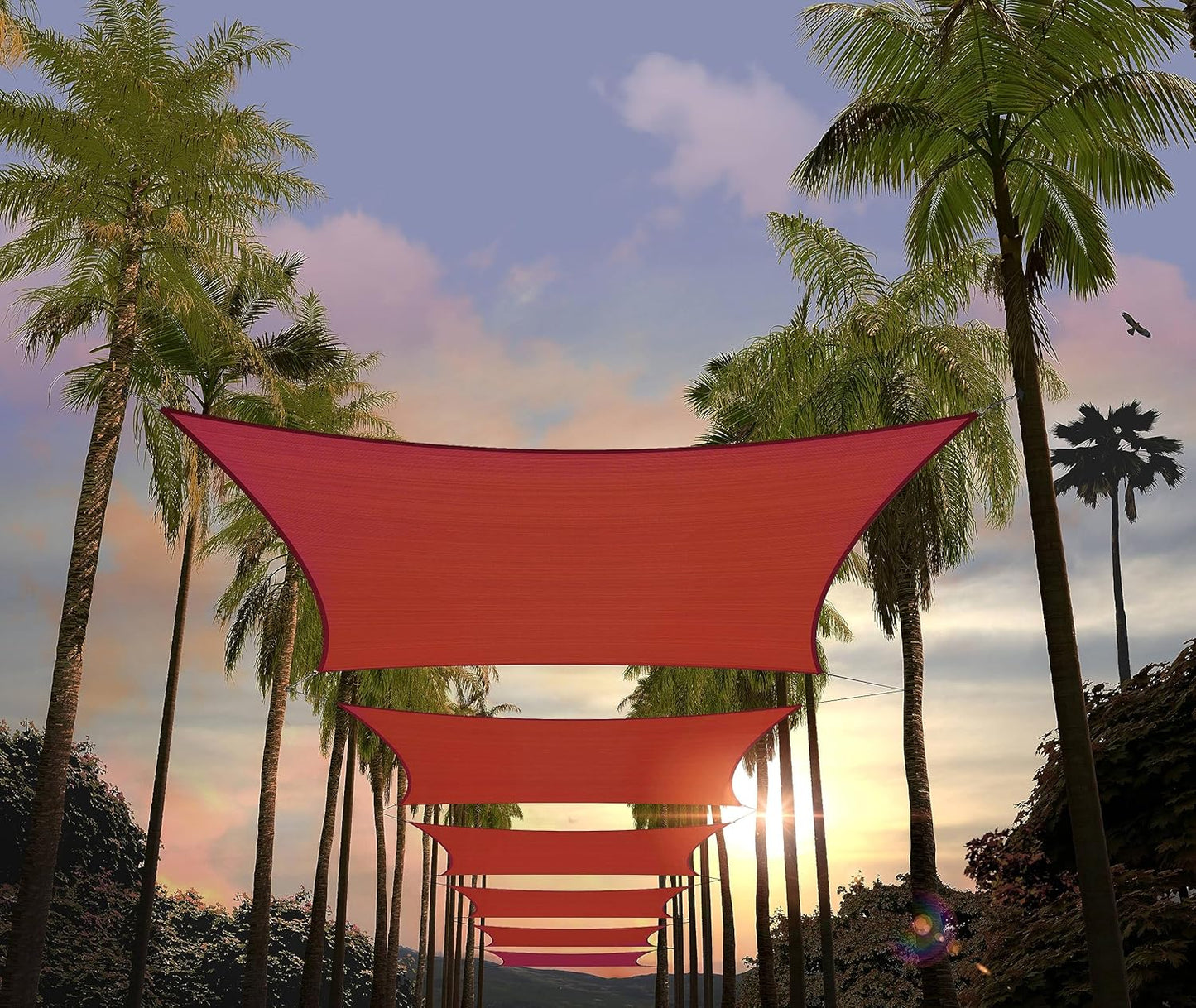 Custom Size 15ft x 23ft Red Rectangle Sun Shade Sail for Outdoors