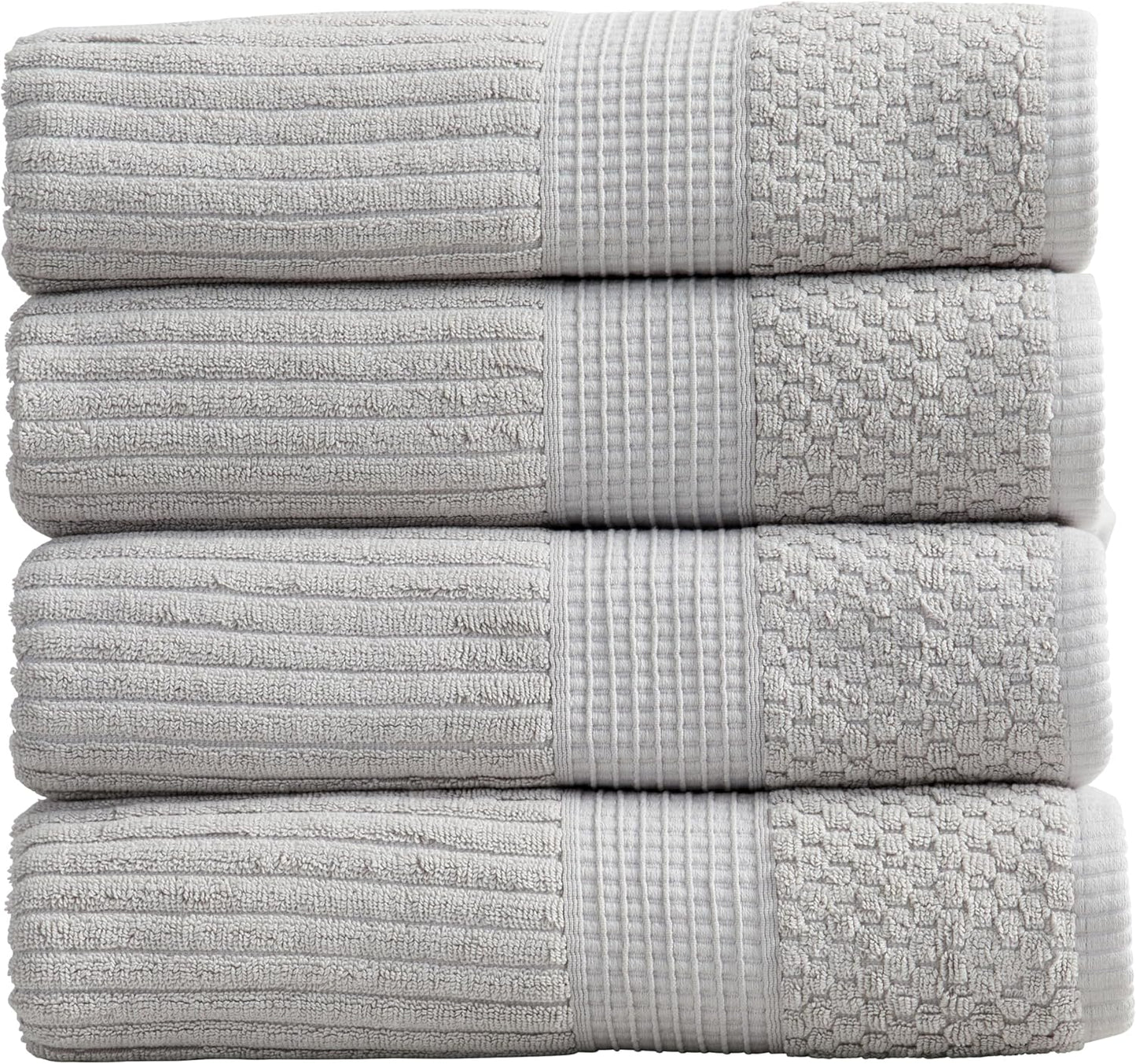 100% Cotton Bath Towel Set of 4 - Super Soft & Absorbent