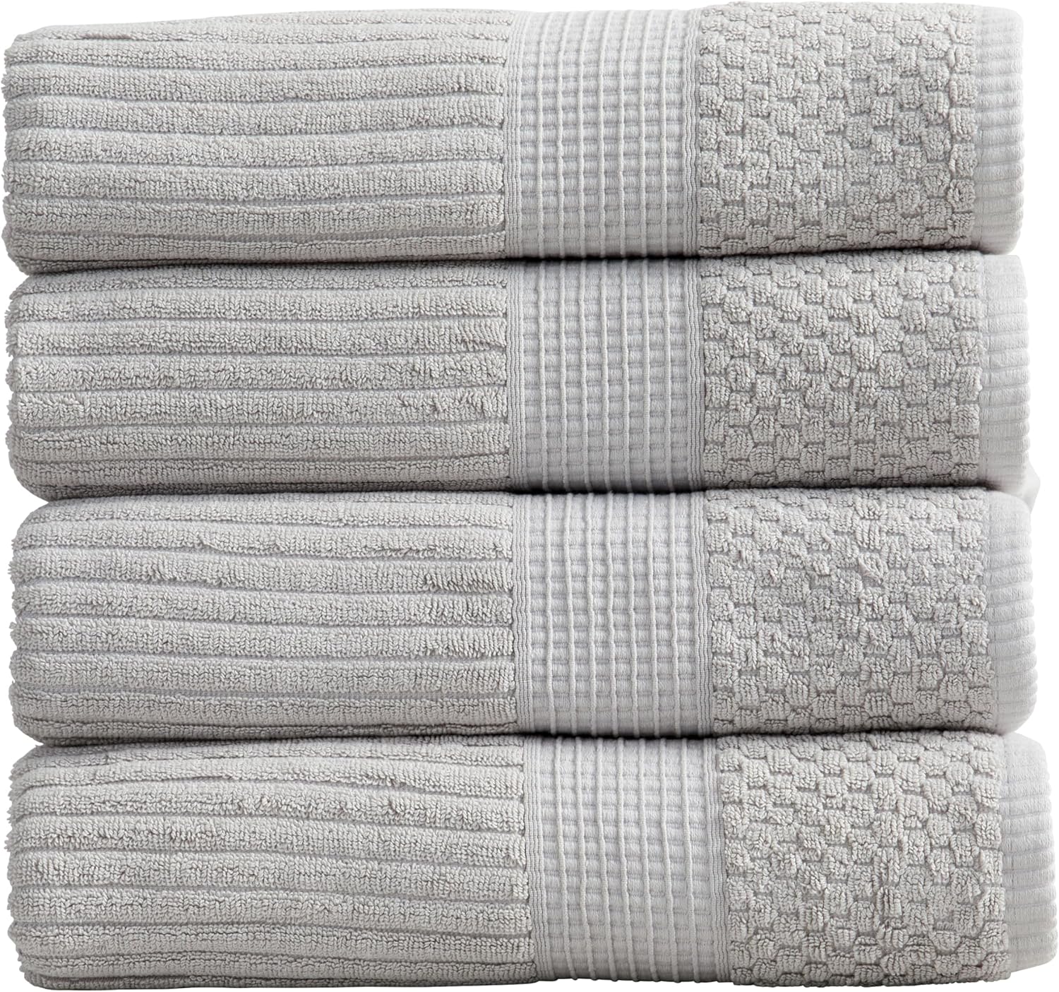100% Cotton Bath Towel Set of 4 - Super Soft & Absorbent