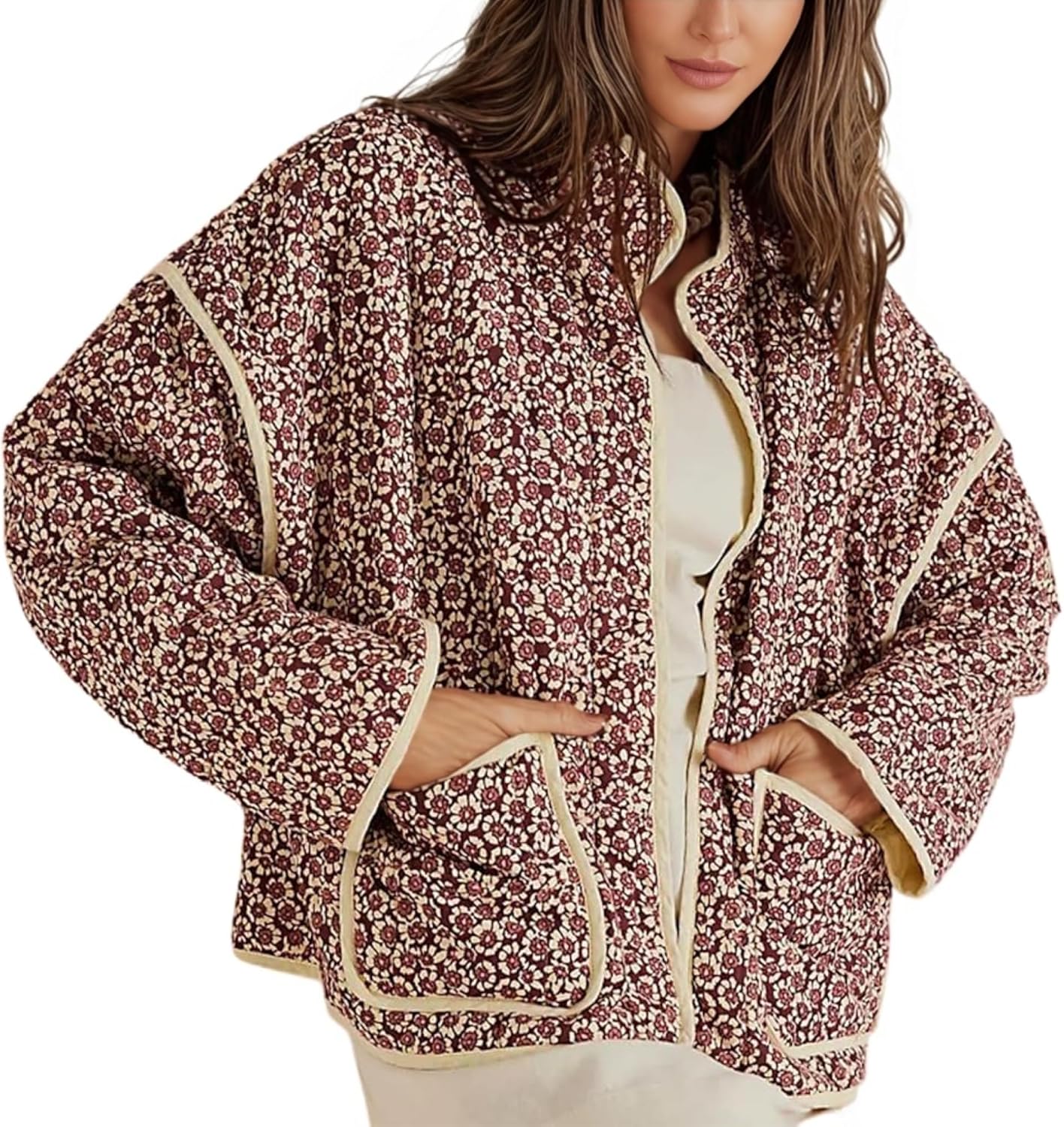 Omoone Women's Cropped Quilted Jacket for Stylish Outfits