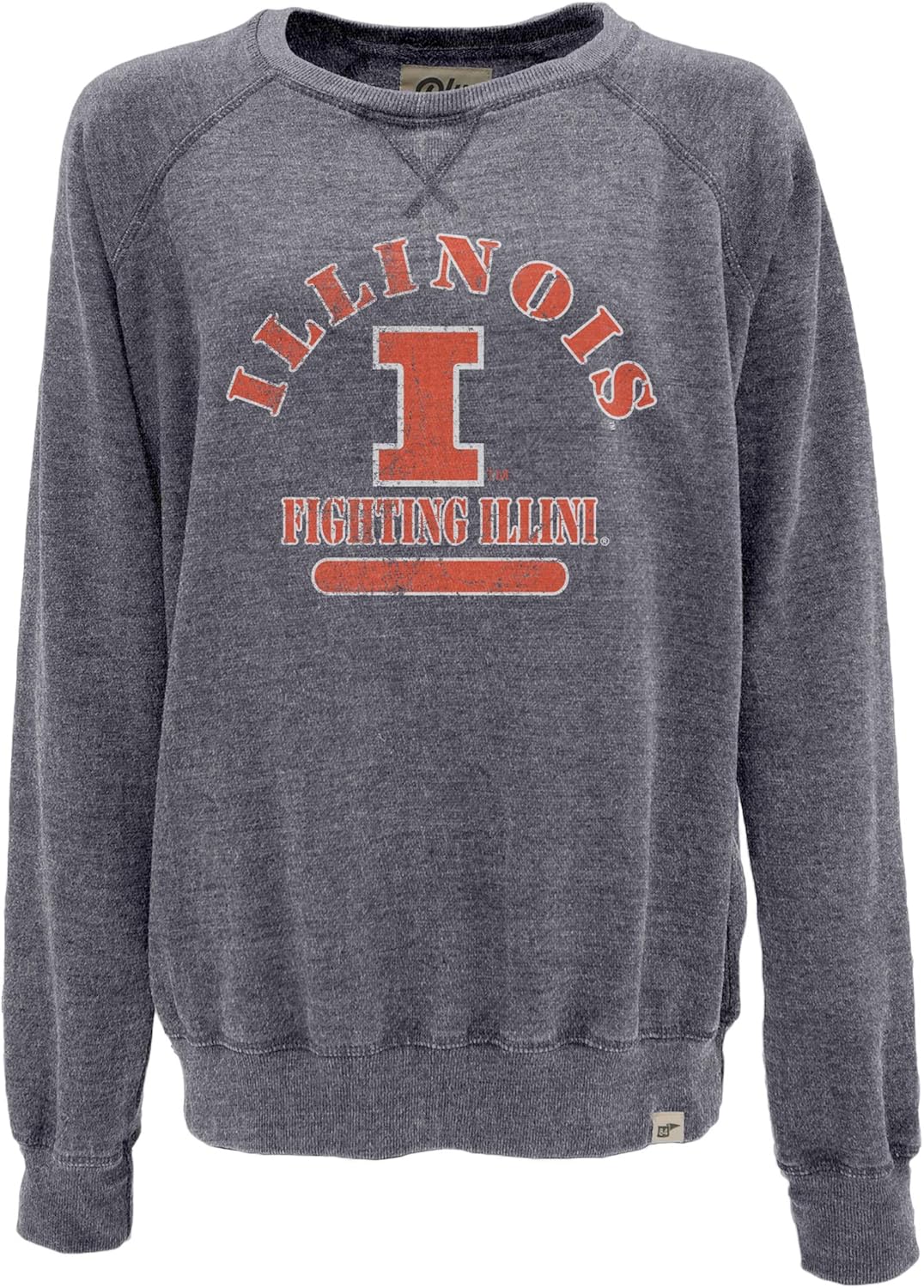 Blue 84 Women's Burnout Crewneck Sweatshirt for Fighting Illini Fans