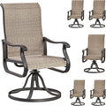 Patio Swivel Chairs Set of 6 for Outdoor Dining Comfort