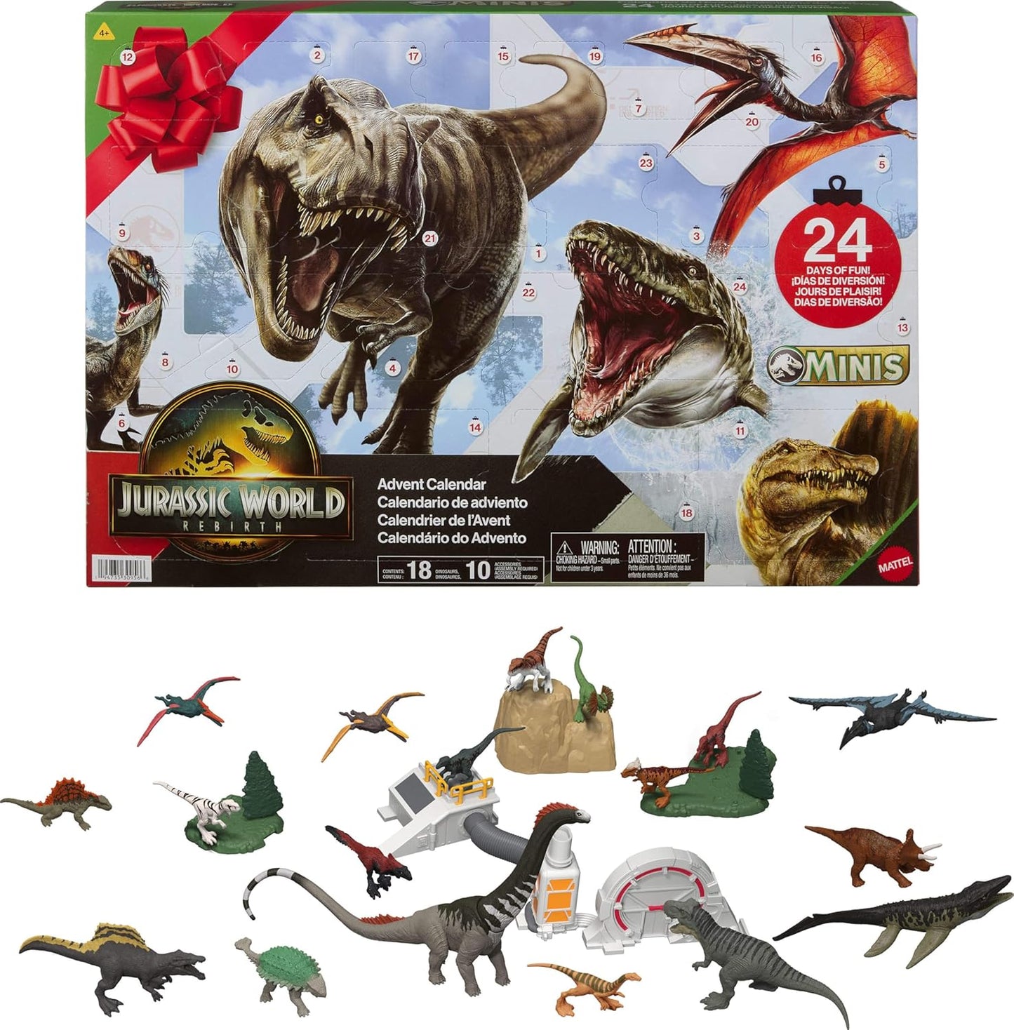 Jurassic World Rebirth Advent Calendar with 24 Dino Surprises