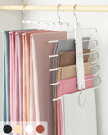 Pants Hangers Space Saving 2 Pack - Beechwood 5-Tier Closet Organizer