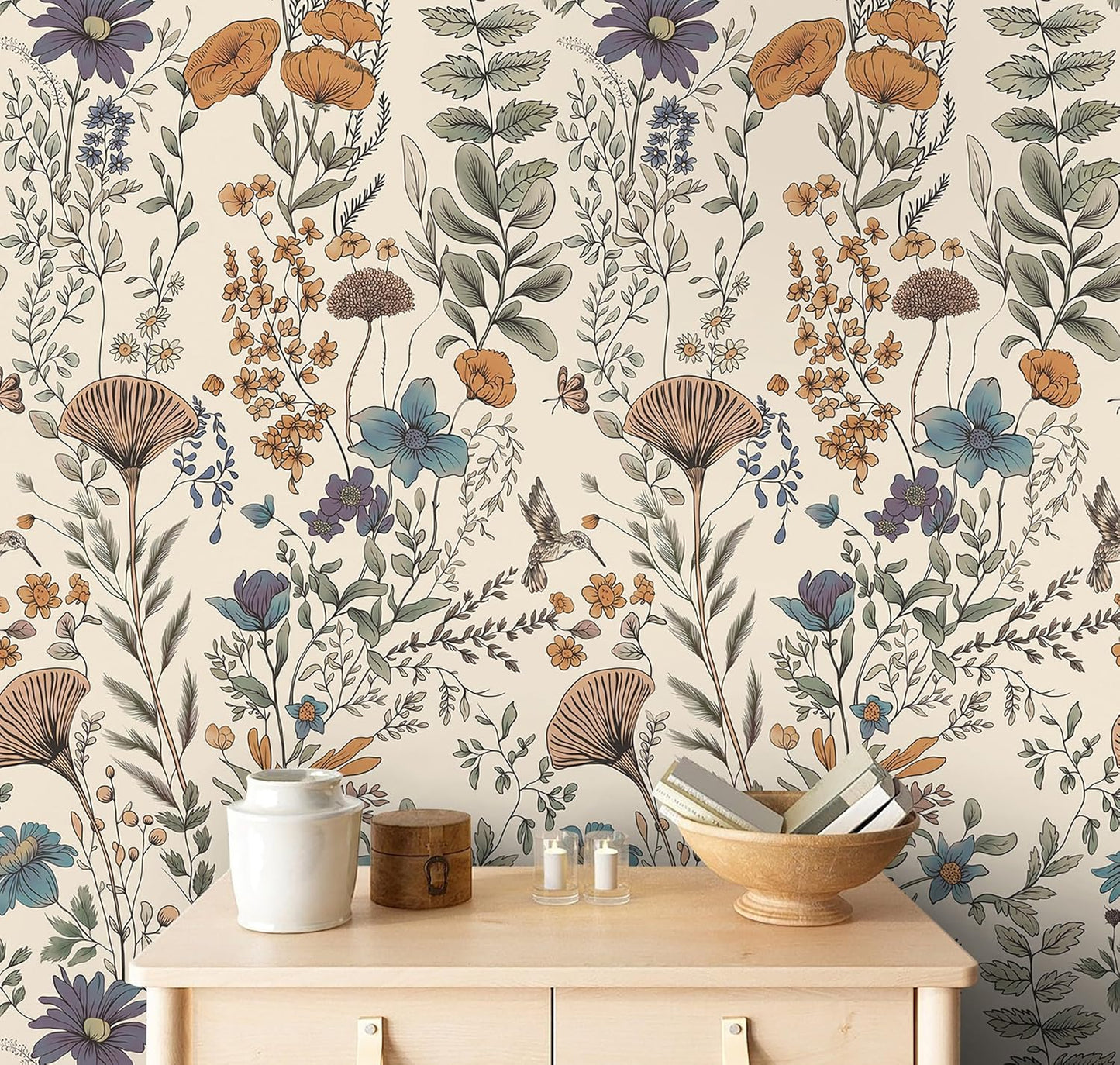 CiCiwind Floral Peel and Stick Wallpaper for Elegant Decor