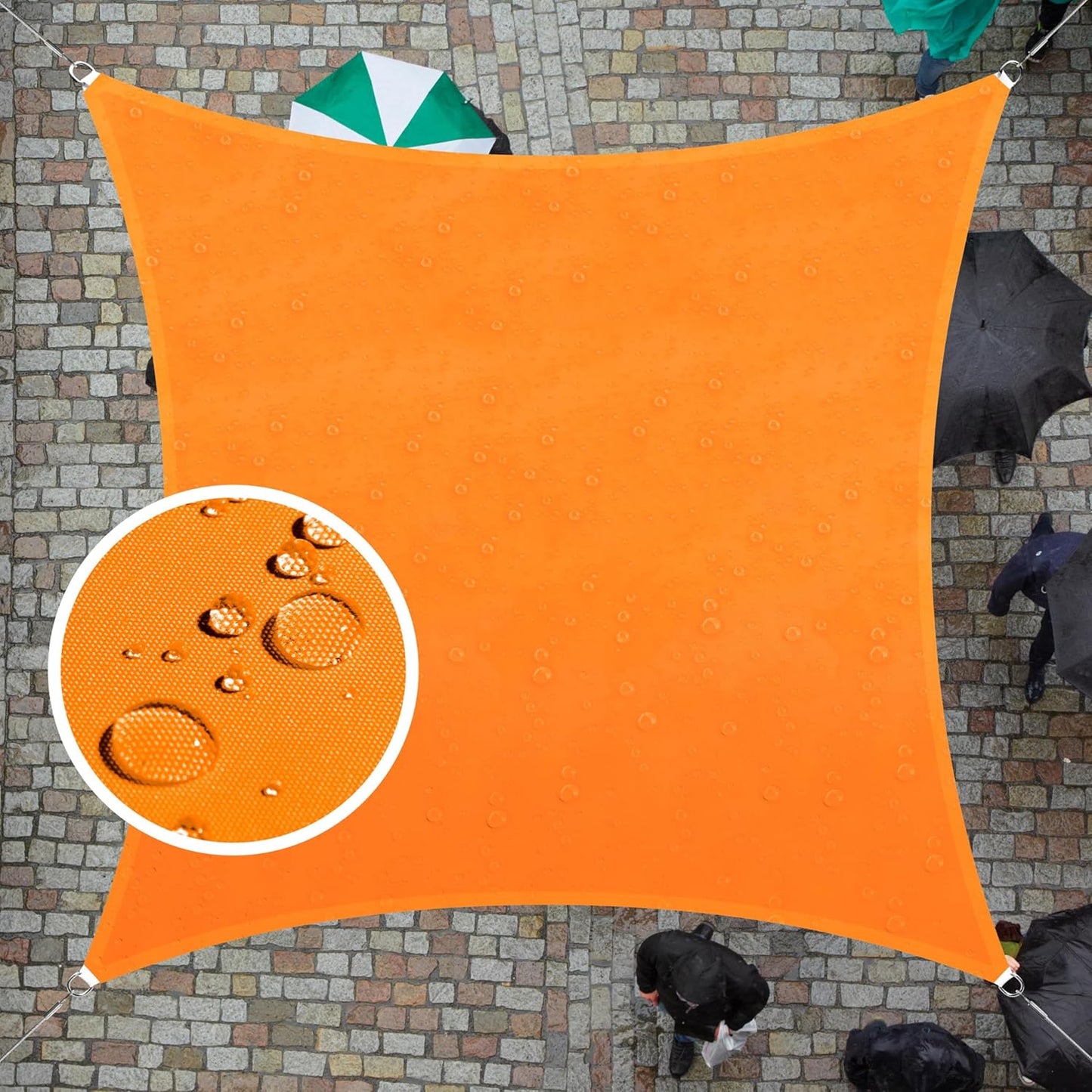 Custom Size Orange Waterproof Sun Shade Sail for Outdoor Use