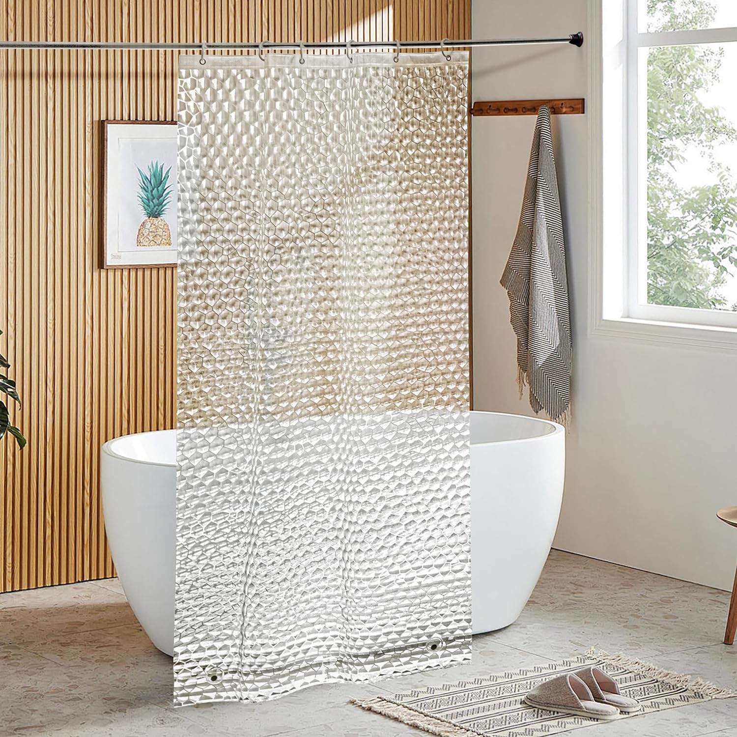 NTBAY 36x72 Clear Shower Curtain: Water-Repellent Liner with 3 Magnets