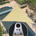 Amgo 12ft x 19ft x 22.5ft Super Ring Beige Triangle Sun Shade Sail