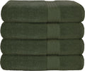 GLAMBURG Premium Cotton 4 Pack Bath Towel Set - Ultra Soft Olive