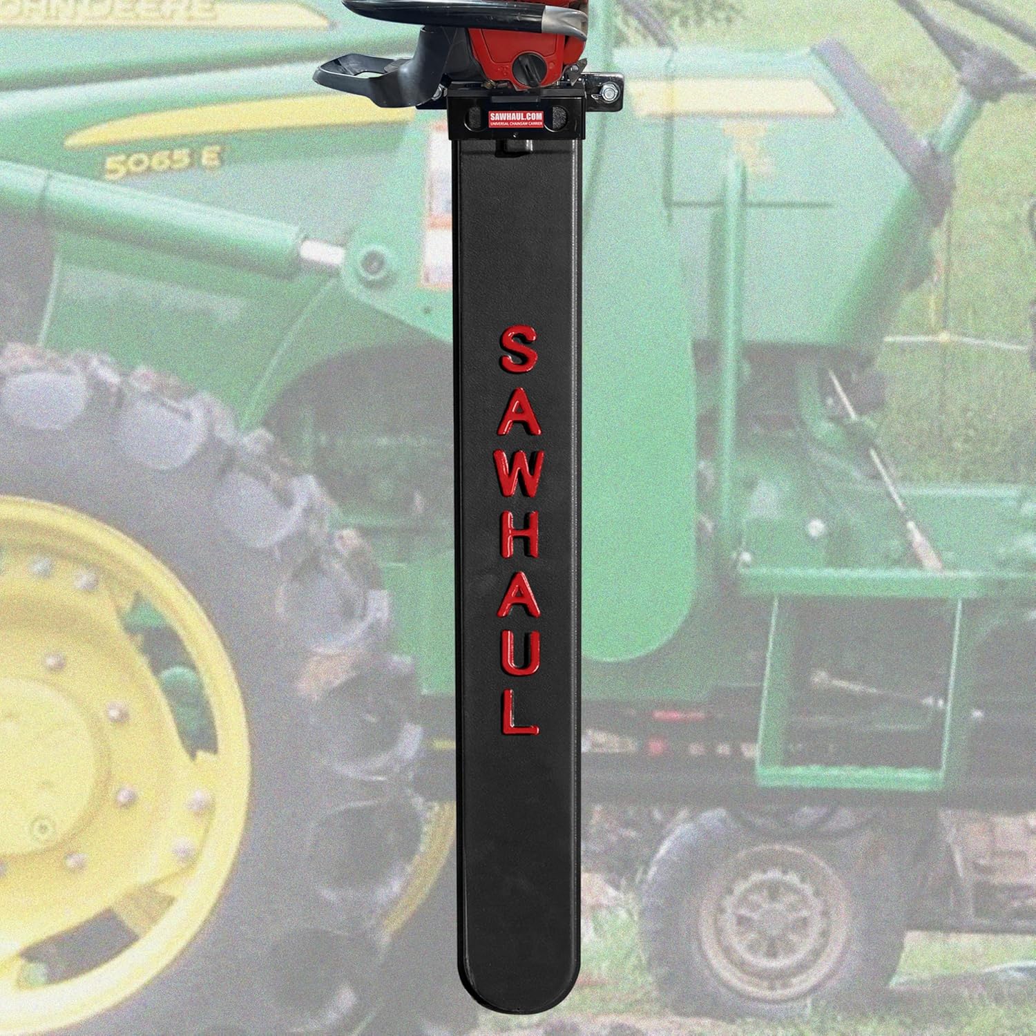 SawHaul Universal Tractor Chainsaw Holder for Safe Transport