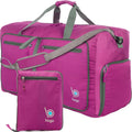 60L Pink Foldable Duffel Bag for Women & Men - Packable Travel Tote