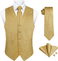 Enlision Paisley Suit Vest Set for Men - 4PCS Formal Waistcoat Set