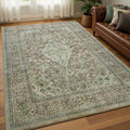 Washable Rug 4x6 Sage Green Area Rug - Non Slip, Machine Washable