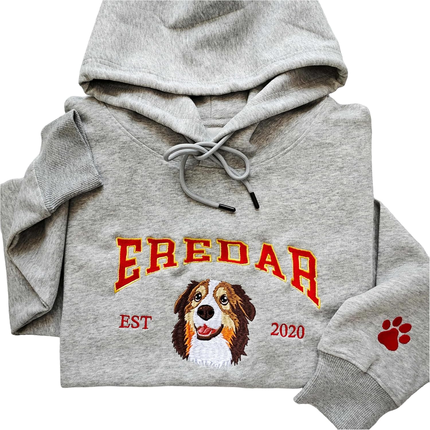 Custom Pet Name Embroidered Hoodie by NAZENTI