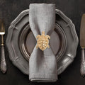 Gold Napkin Rings Set of 16 Turtle Design - Elegant Table Accent